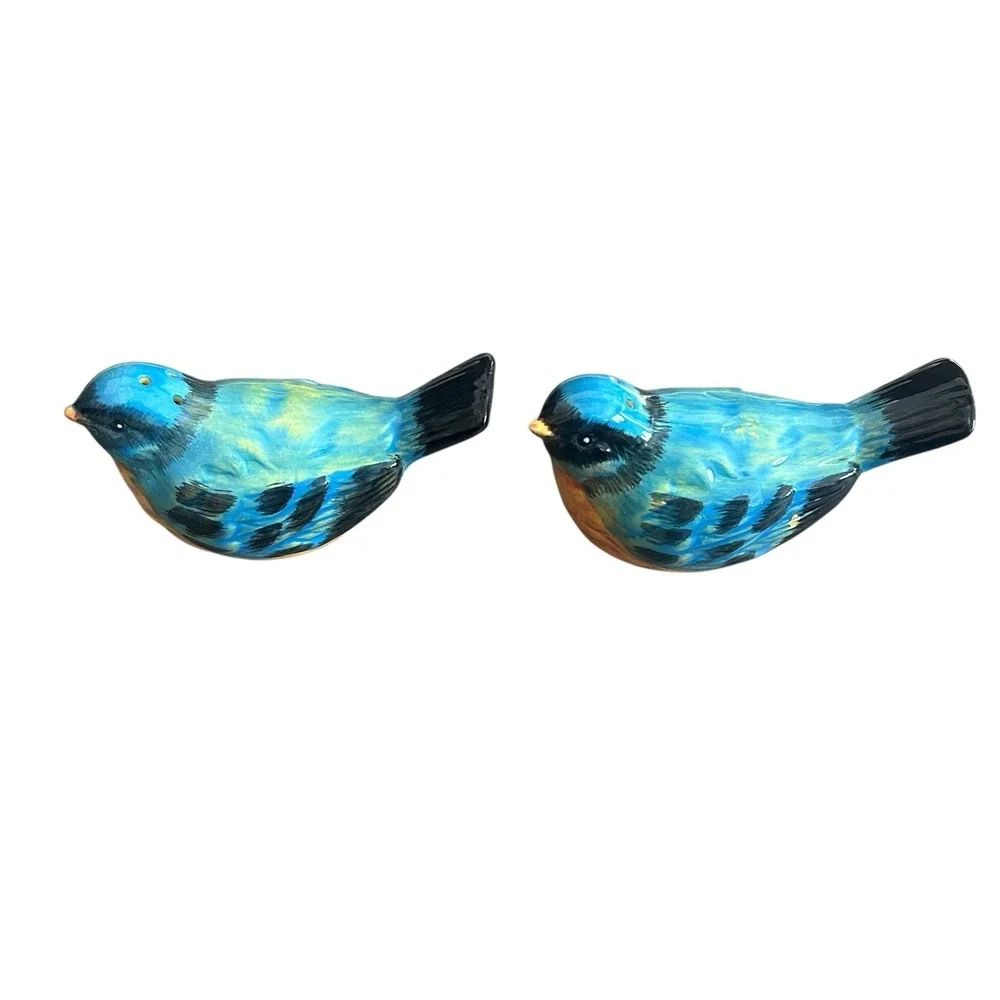 Certified International Spring Meadow Tray Bluebird Figural Salt Pepper‎ Shakers